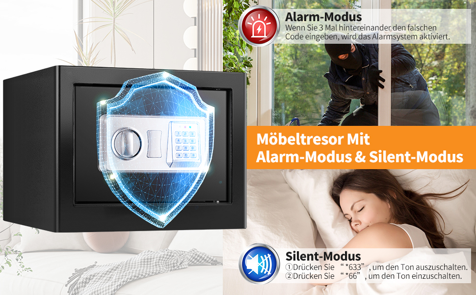 Сейф для дому Safe Tresor 25L вогне- та водостійкий з цифровим кодом, полицею та сигналізацією для цінностей, документів, ліків