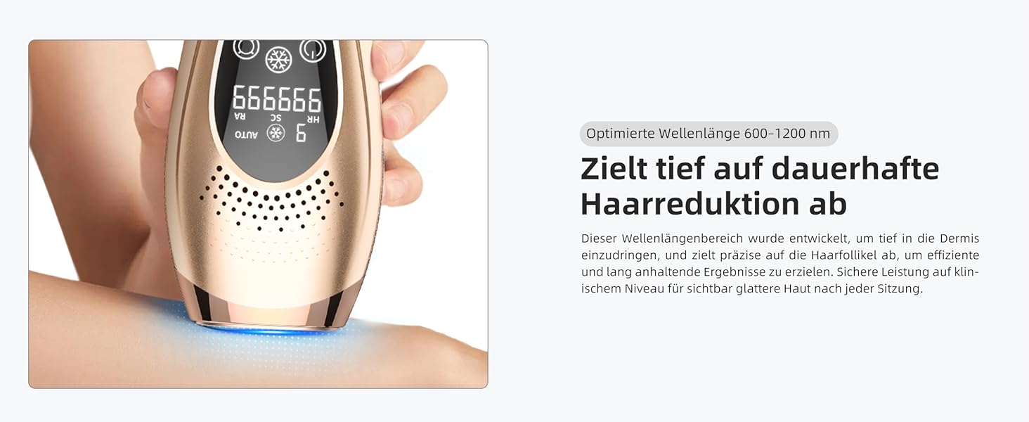 Пристрій для епіляції IPL з охолодженням 6°C, безболісна епіляція для тіла та обличчя, 999 900 імпульсів, 9 рівнів потужності, для тіла, обличчя, зони бікіні