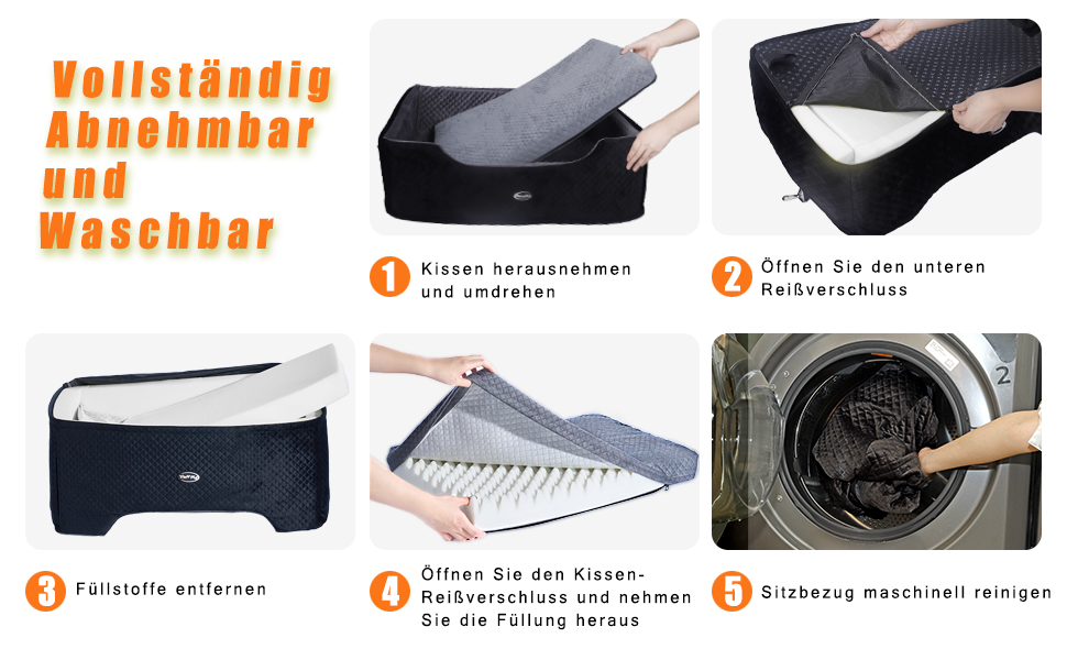 Підвищення для собак PALAMIL: для великих/середніх або 2 маленьких собак, водонепроникний автокрісло для собак з товстим матрацом та кишенями для зберігання (Чорний). Підвищення для великих собак.