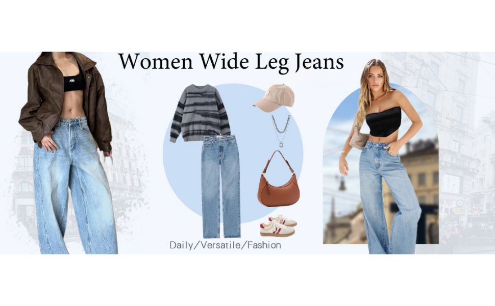 Джинси жіночі Baggy Denim з широкими штанинами, висока талія, еластичні, темно-сині, розмір L