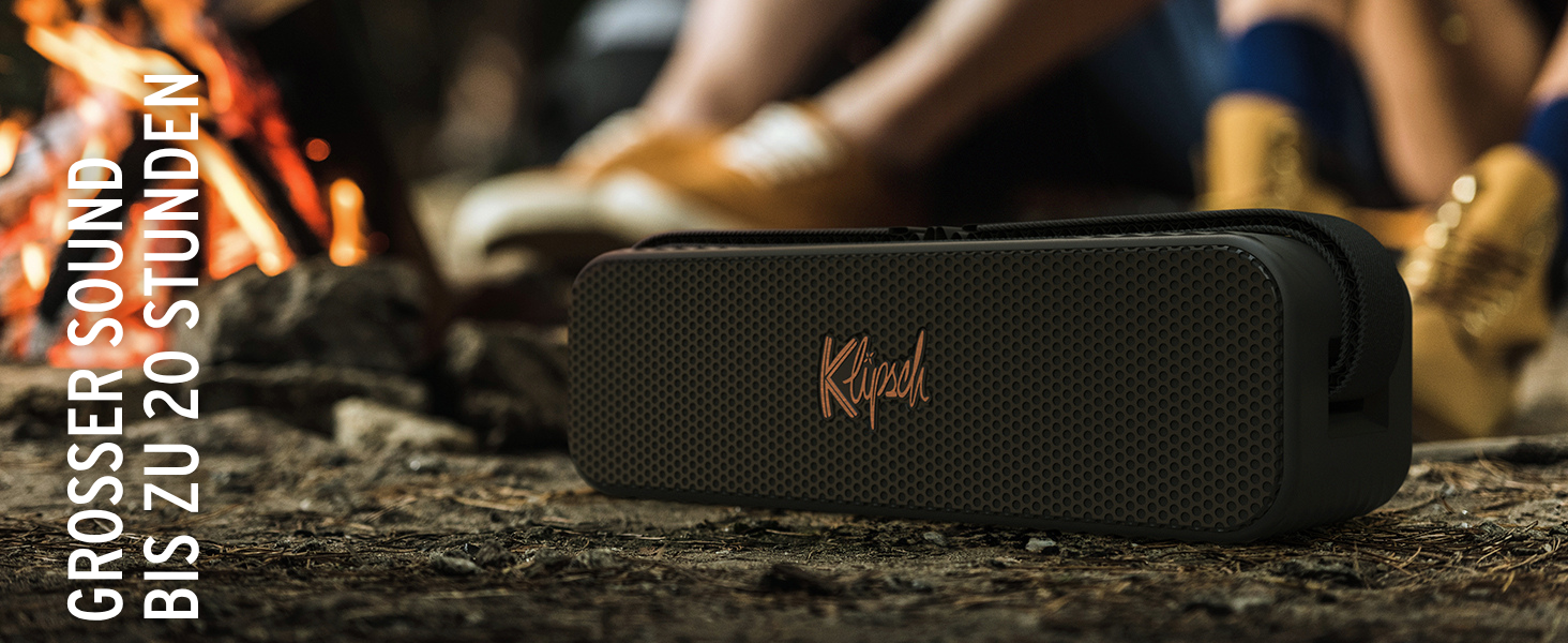 Портативна Bluetooth колонка Klipsch Detroit: Водонепроникна (IP67), 20 годин, Чорна