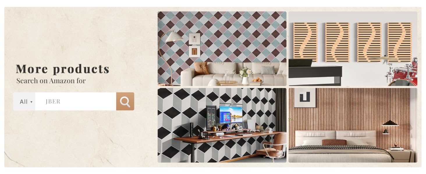 Акустичні панелі JBER самоклейні для звукоізоляції, шумопоглинаючі стінові панелі «цегляний» для студії, геймерської кімнати та офісу, 30x30x1 см, 12 шт, колір чорний крейда