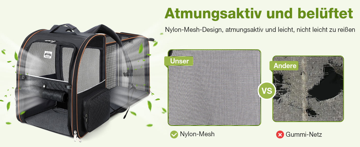 Рюкзак-переноска для котів Hunderucksack, 2-в-1, до 8 кг, розширюваний, чорний