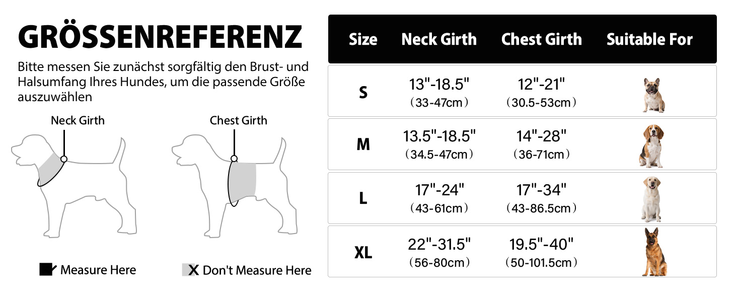 Світловідбиваючий нашийник для собак Joytale з LED, перезаряджуваний, для середніх собак, не тягне, з ручкою, регульований, для нічних прогулянок, чорно-синій, M (1 шт.)