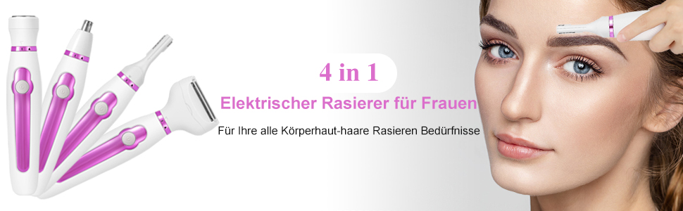 Електричний жіночий триммер 4-в-1 для обличчя, тіла, зони бікіні та брів. Триммер для інтимної зони з сумкою