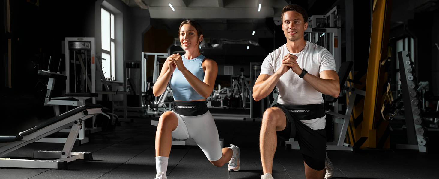 Поясна сумка для бігу Waterfly: поясна сумка для бігу, тренувань, фітнесу з 4 кишенями для телефону, чоловіча та жіноча