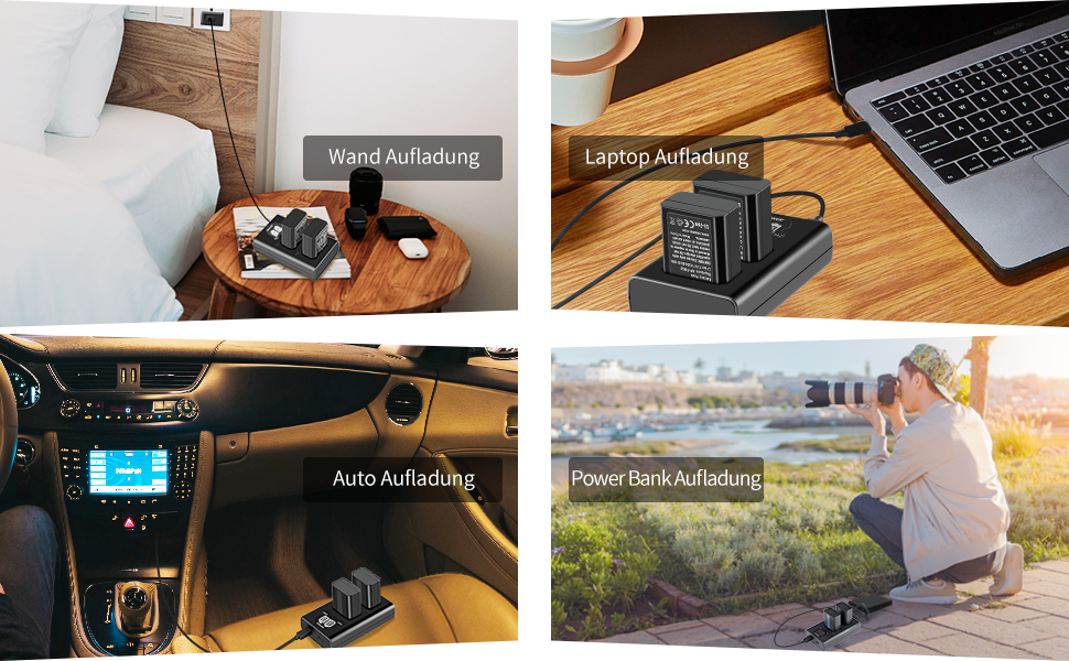 NEEWER NP-FW50: Запасний акумулятор та зарядний пристрій 2 в 1 для Sony ZV-E10, A7, A6000, RX10 (1100 mAh)