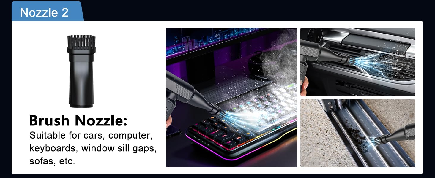 Професійний бездротовий повітряний пилосос WHATOOK W02: Регулювання швидкості, 250 000 обертів/хв, безщітковий двигун для клавіатури, ПК, авто та дому