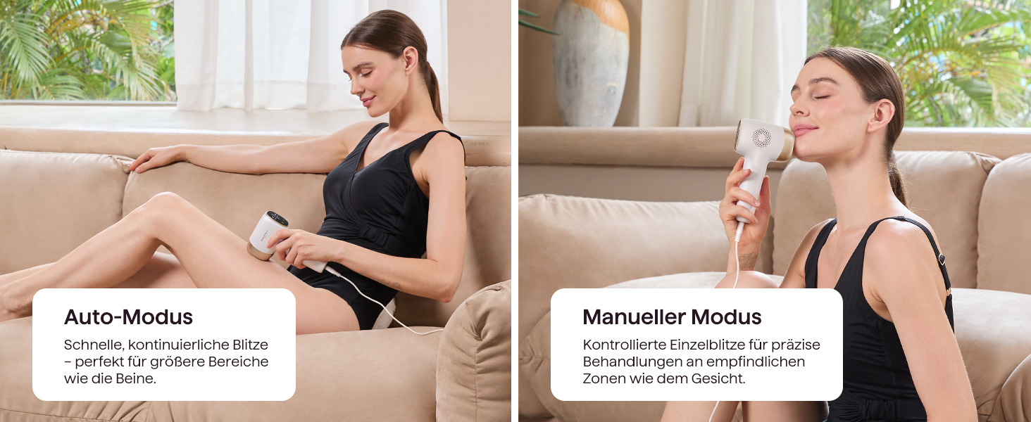 IPL пристрій для епіляції Wavytalk: безболісна епіляція для жінок та чоловіків, 24J, охолодження, збреєром, для обличчя, тіла, бікіні