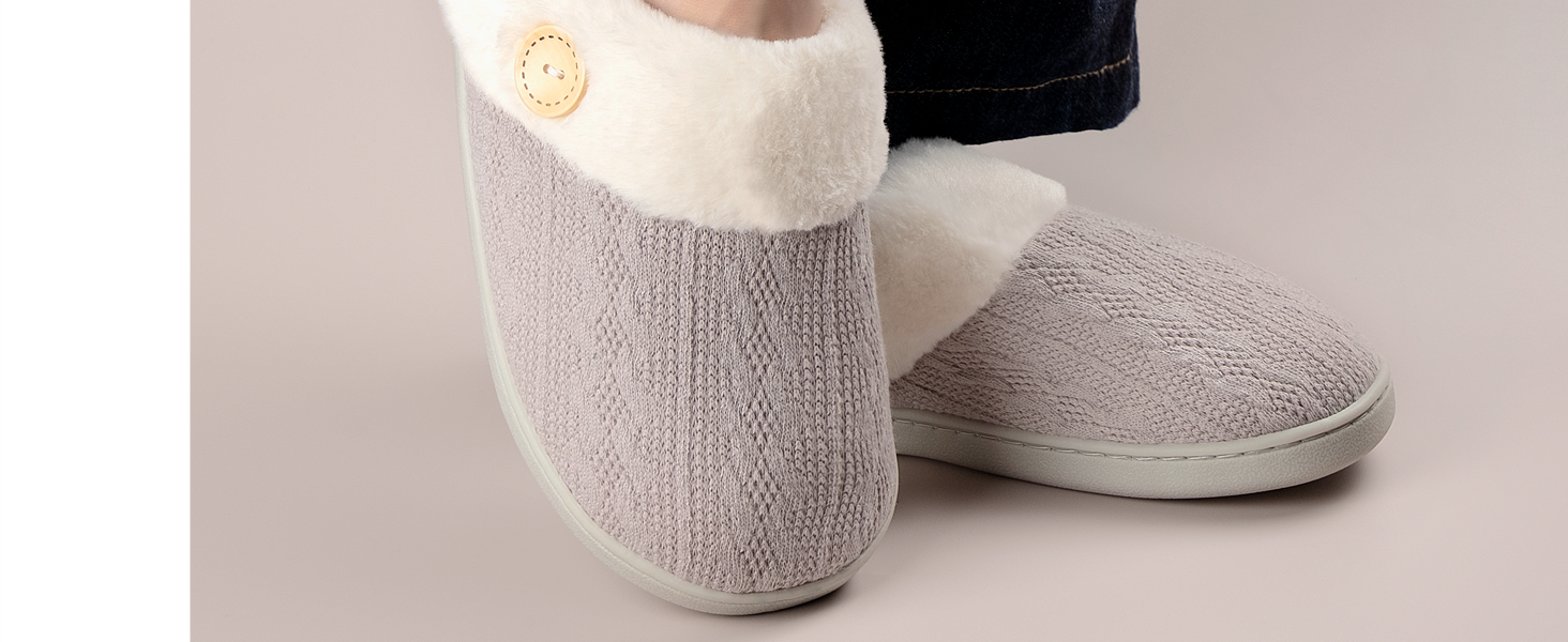 Чантом'ю жіночі домашні тапочки з меморі-піною, теплі, з штучним хутром, для дому, антиковзаюча підошва, 40/41 EU, зелені