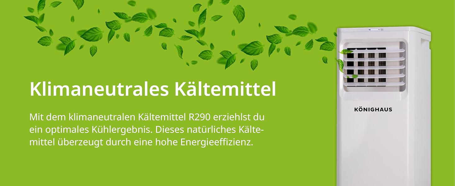 Мобільний кондиціонер Könighaus Smart | 7000 BTU (2,1 кВт) | 4-в-1: охолодження, осушувач, вентилятор, очищувач повітря | Керування через пульт та Alexa