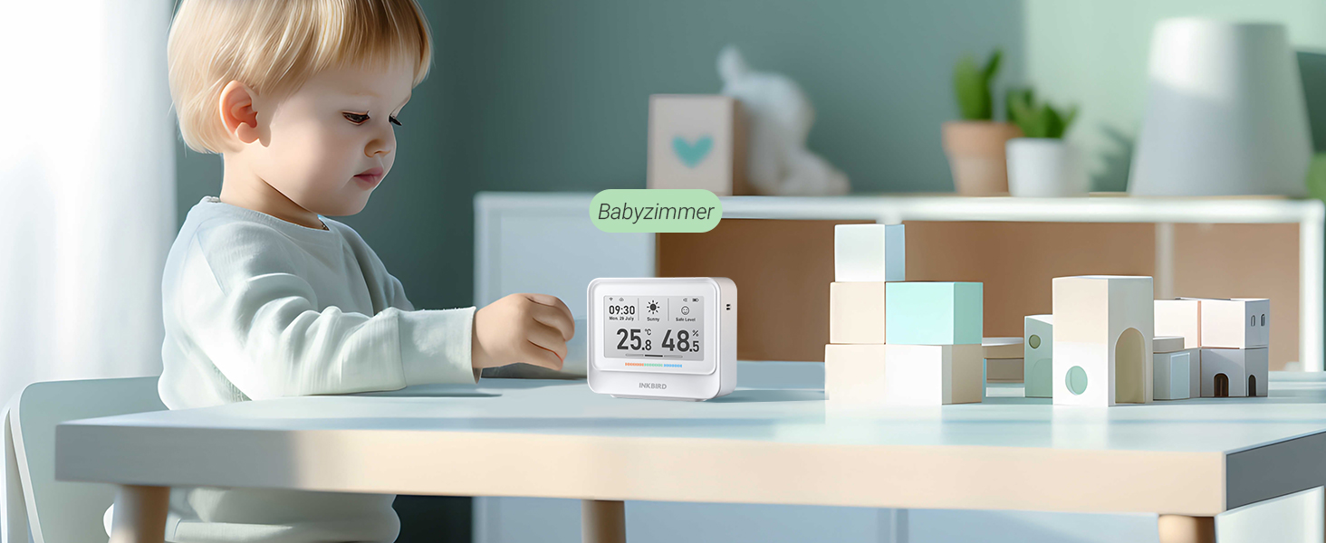 WiFi-термометр і гігрометр INKBIRD IBS-TH5, 8-в-1, з електронним чорнильним дисплеєм, прогнозом погоди, керуванням через додаток і сповіщеннями для дому