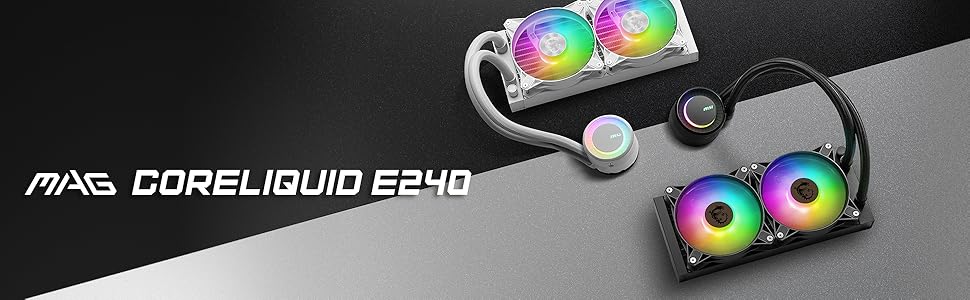 MSI MAG CoreLiquid E240 - Смарт-система водяного охолодження CPU, чорний, сумісна з AMD та Intel