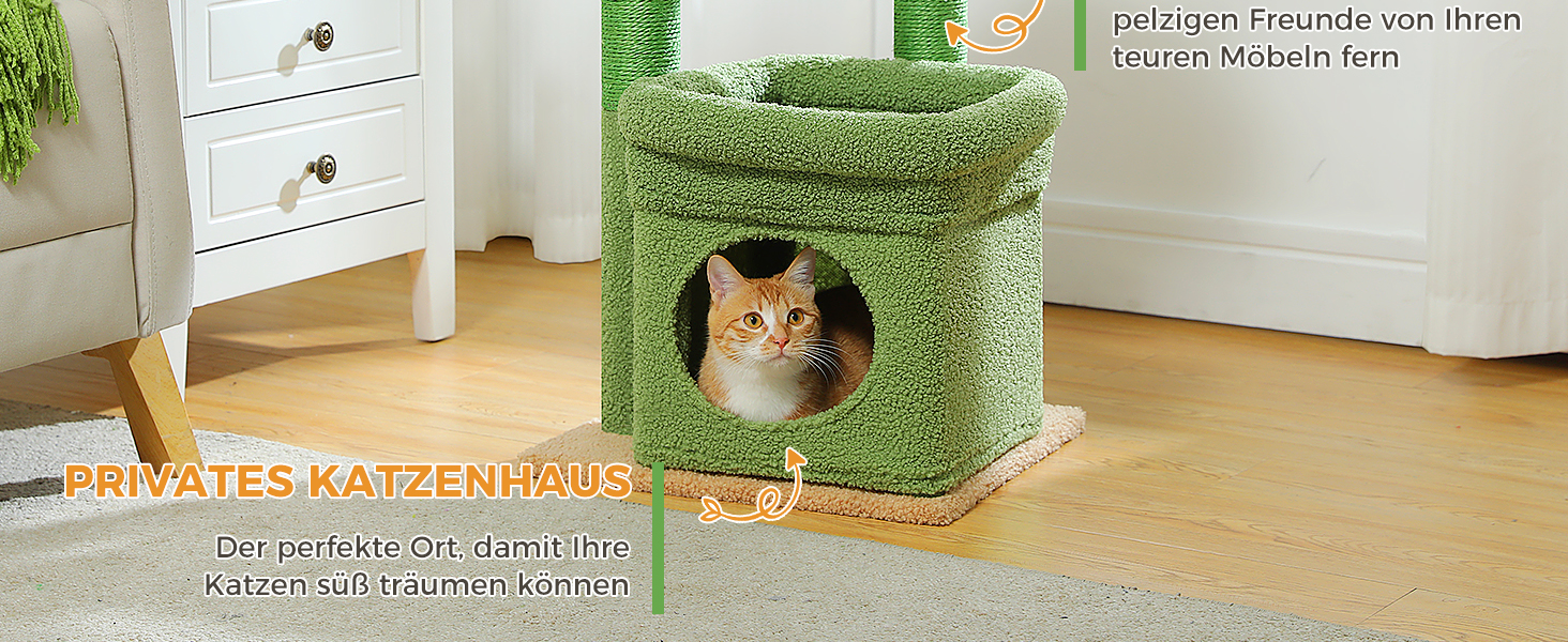 PAWZ Road Дерев'яний комплекс для котів з когтеточкою, багатоярусний, зелений