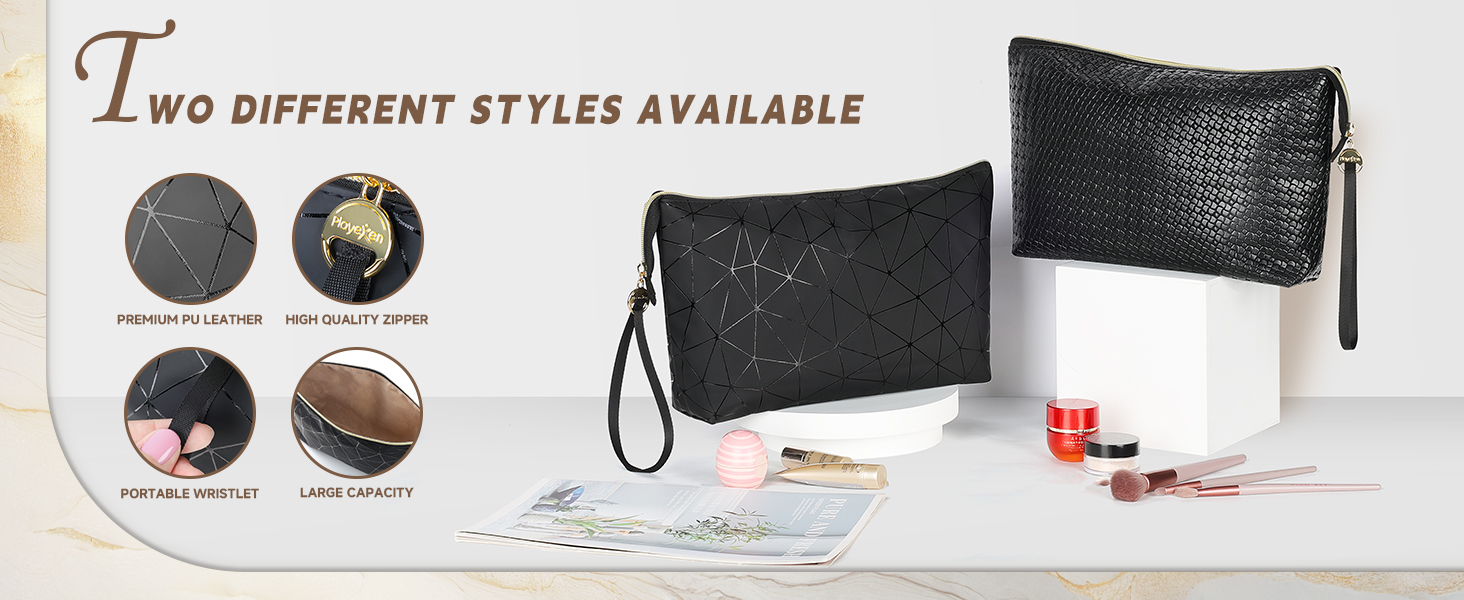 Косметичка жіноча мініатюрна, пудрова, водонепроникна, для подорожей, органайзер, чорно-бежева