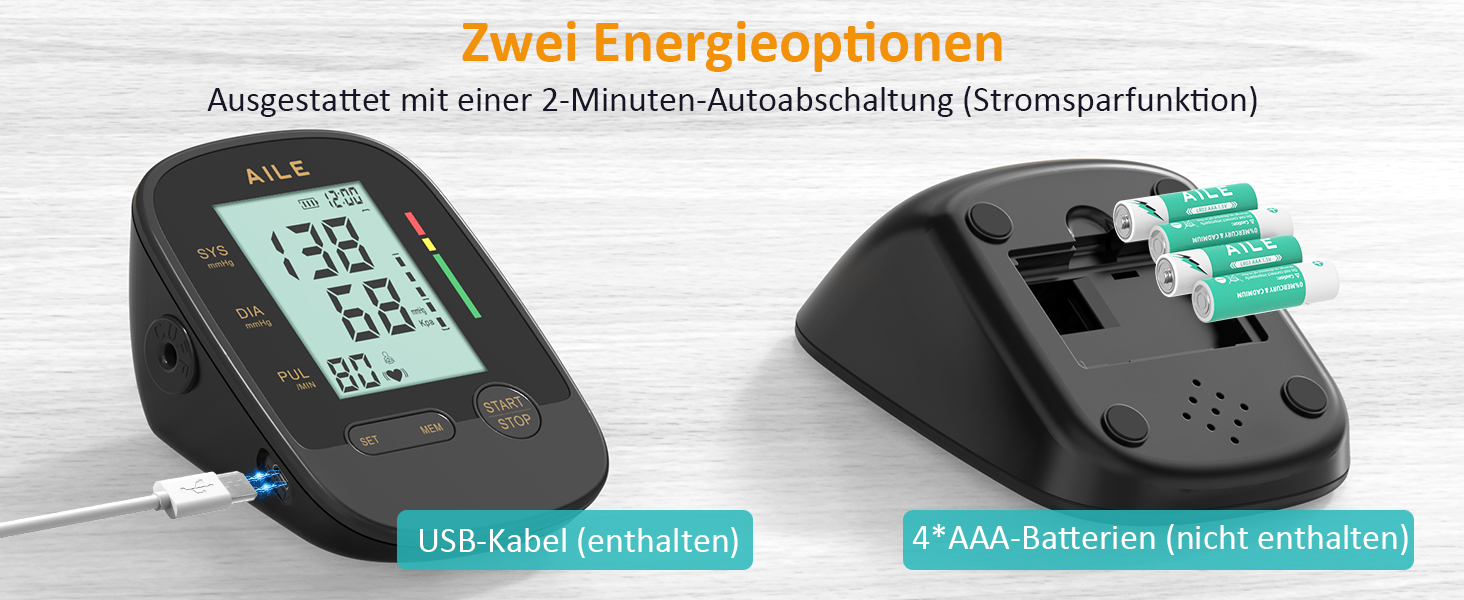 Тонометр AILE на плече для дому, цифровий з регульованою манжетою (22-42 см), автоматичний, для вимірювання артеріального тиску