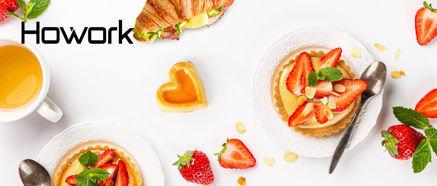 Кухонна машина Howork Knetmaschine: потужна 1500W, 8L, нахильна чаша, 6 швидкостей, міксер, гак для тіста, сплітштор, чорний