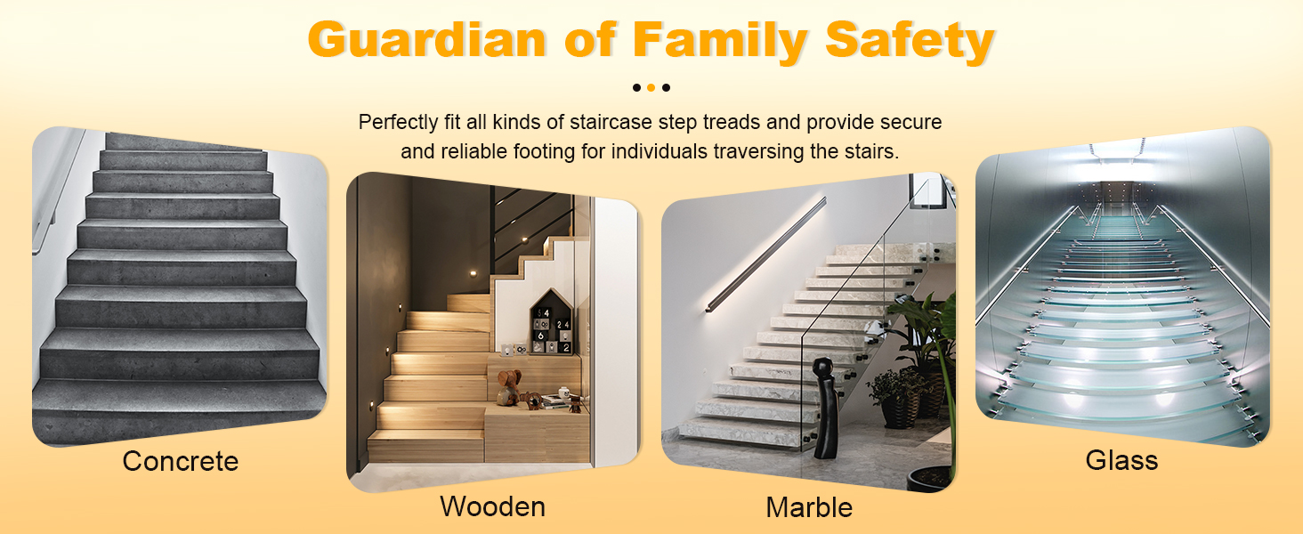 15 килимків на сходи 76x20 см, антиковзаючі, самоклеючі, для дітей, літніх людей та собак, сірий колір