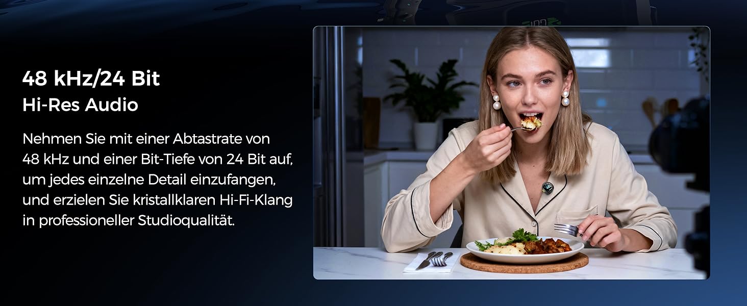 Мікрофон-петличка Aceele бездротовий для iPhone/Android/планшетів/ПК, Hi-Fi звук, шумозаглушення, 24 години роботи, радіус дії 50м, мініатюрний мікрофон для відео/стрімінгу/влогів/подкастів/інтерв'ю з кейсом для зарядки