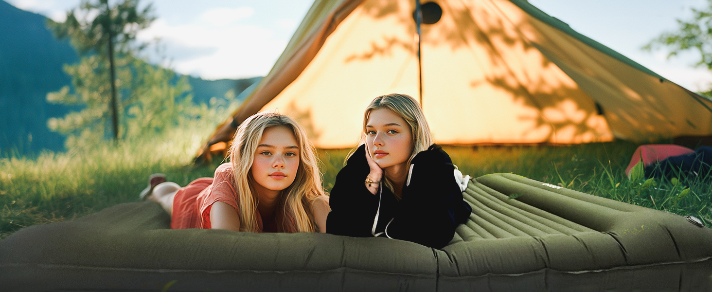 Килимок для кемпінгу Isomatte Origin самонадувний 2 особи, 14 см, армійний зелений