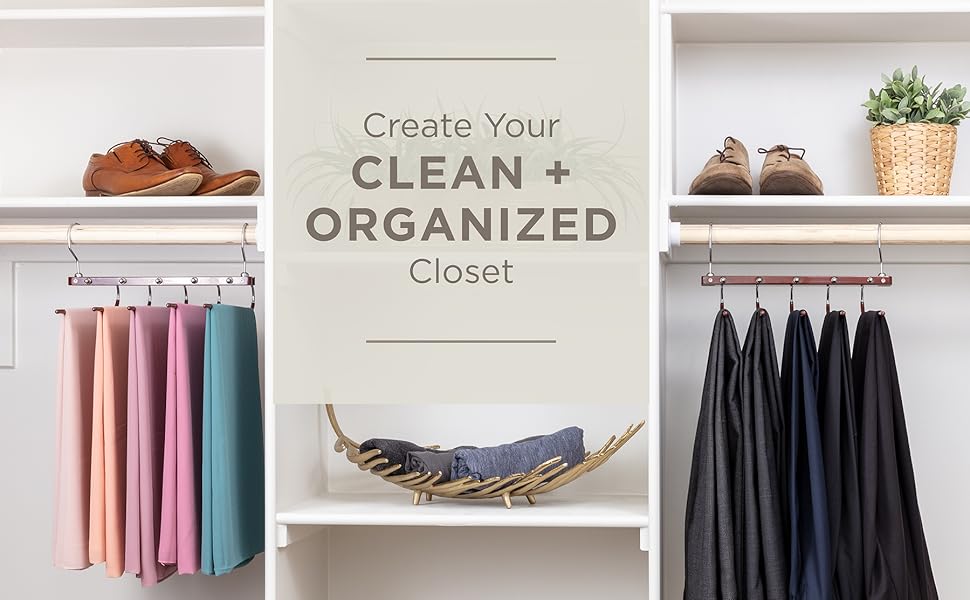 Дерев'яні вішалки для одягу Moralve, 2 шт., для шафи – вішалки для джинсів, хустків, економія місця (махагон)