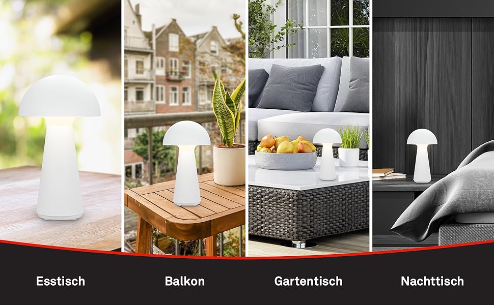 LED настільна лампа BRILONER бездротова з сенсорним керуванням, диммуванням, теплим світлом, 28x16 см