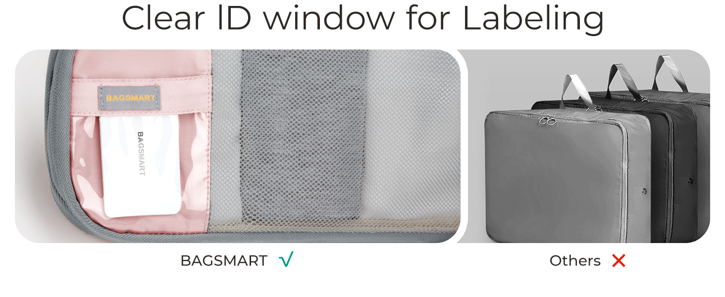 Набір органайзерів для одягу BAGSMART 6 шт. з мішком для білизни - набір кубиків для подорожей, рюкзака, валізи