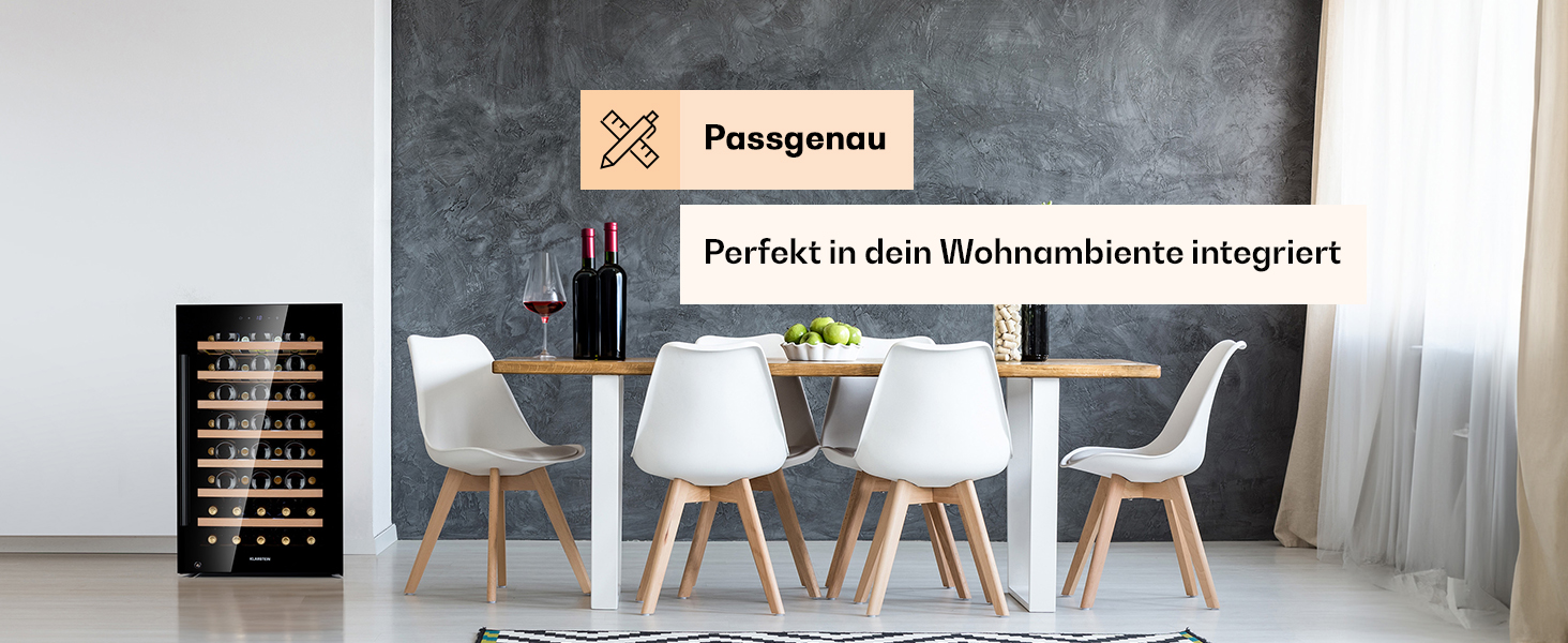 Витримайте вино та охолоджуйте напої: Витримайте вино та охолоджуйте напої Klarstein – витримайте вино та охолоджуйте напої, 36 пляшок, з UV-захистом, 4-18°C