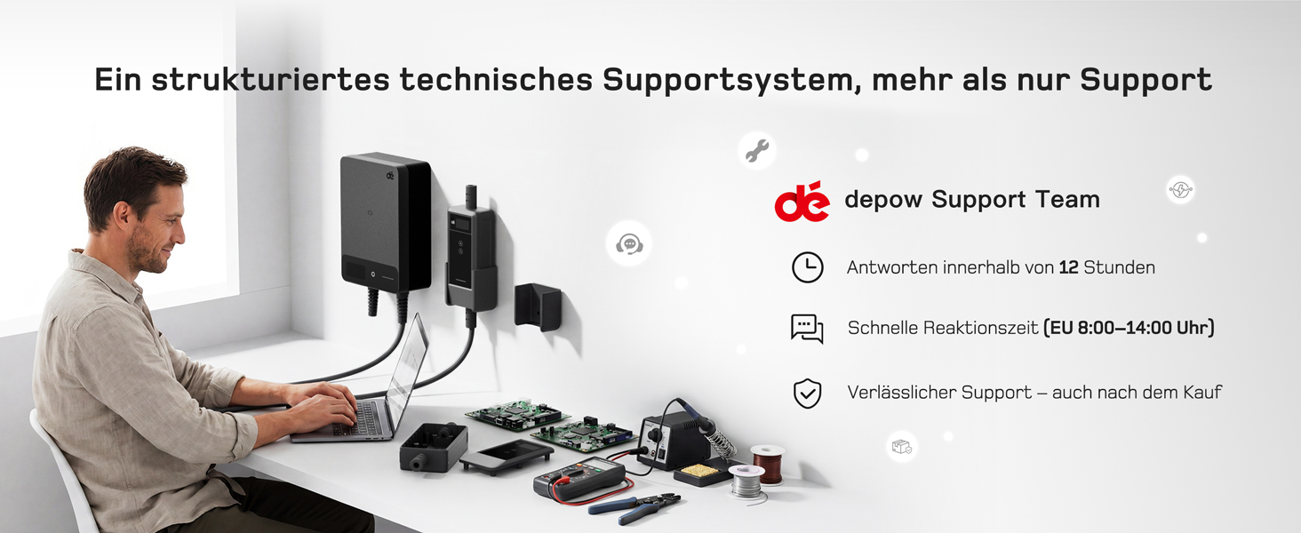 Wallbox 11 кВт з Wi-Fi та кабелем Type 2 7,5м, 3-фазне зарядне для електромобілів (BEV/PHEV), захист RCD Type A 30mA/DC 6mA, IP54, чорний