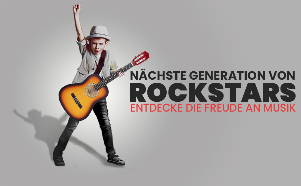 Акустична гітара Pyle для дітей та початківців, ½ розміру, з аксесуарами (сумка, тюнер, медіатор), чорний матовий сонцевий бьорст, 91 см