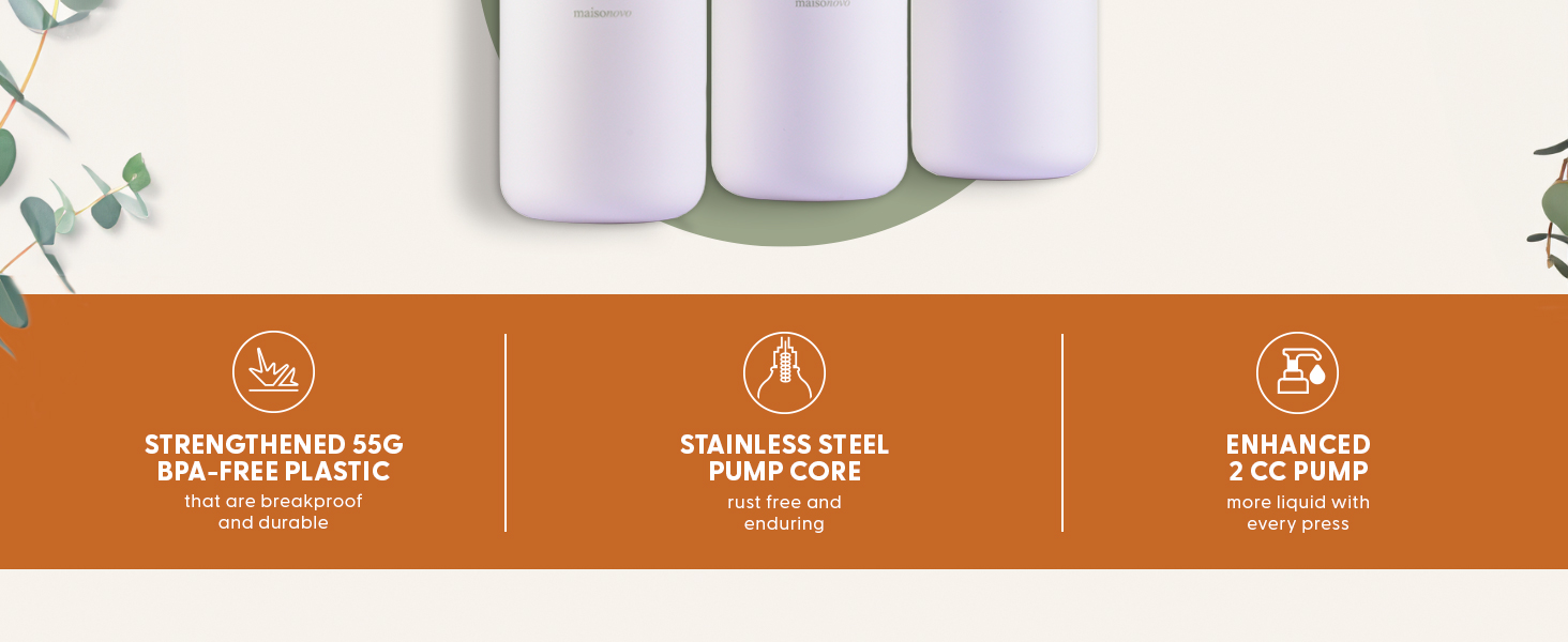 Шампунь MaisoNovo: Набір з 3 флаконів (500 мл) для душу та миття рук, настінний диспенсер, чорний насос, прозорий/чорний X 3