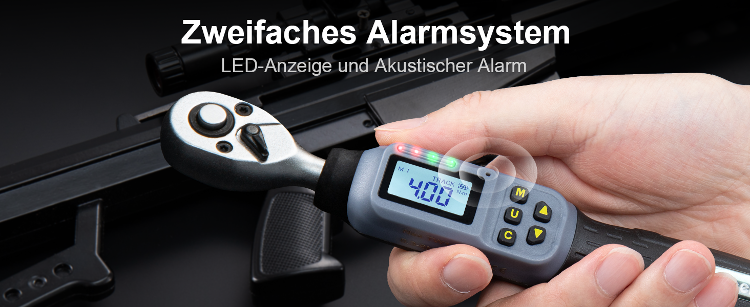 Цифровий шуруповерт з моментом обертання GROWNEER, 2.66-53.1 In-lbs/ 1/4'' Drive, 1.5-30 Nm, з індикатором крутного моменту, звуковим сигналом та LED-дисплеєм, 27 в 1