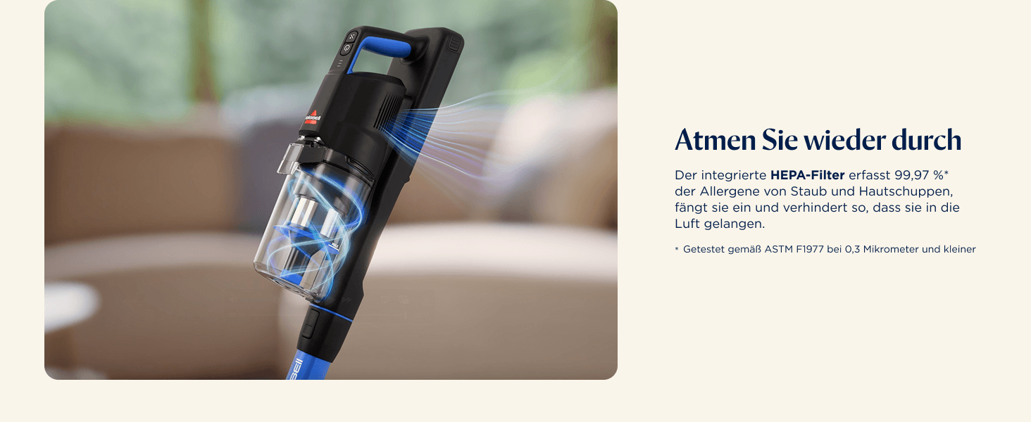 Бездротовий пилосос Bissell PowerClean FurGuard з акумулятором, 280W, самоочисна щітка, світло FurFinder, HEPA-фільтр, акумулятор 2500 mAh, час роботи 50 хв, щітка FurGuard 4091N для видалення шерсті тварин