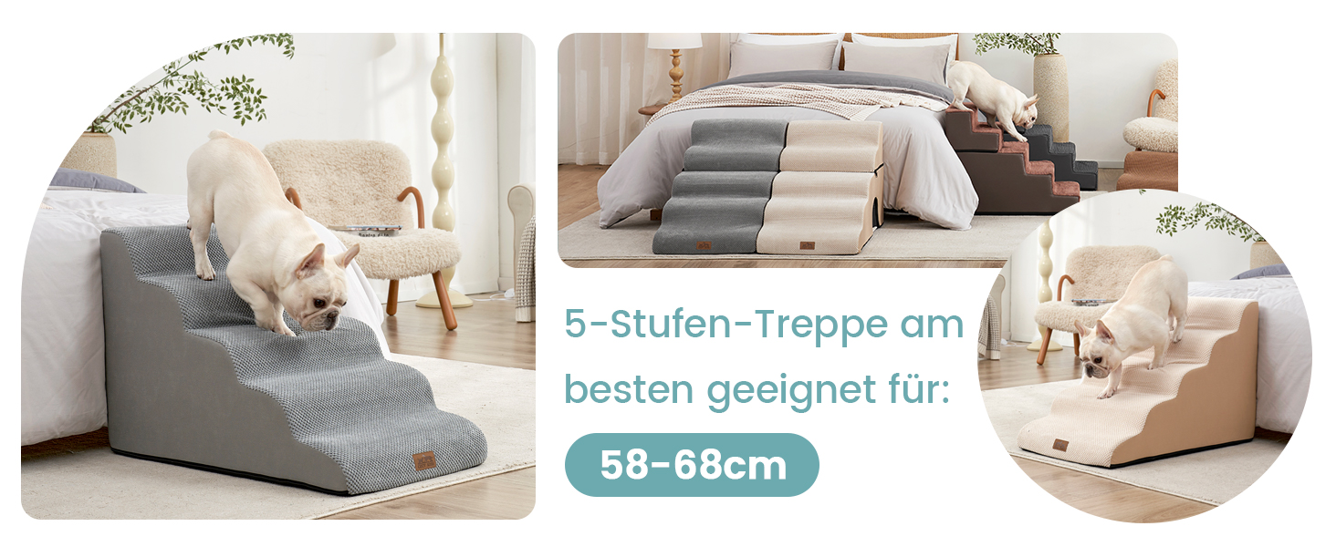 Сходинки для собак широкі, для домашніх тварин з нековзною поверхнею (Чорний та Білий, 83x50x57см, 5.0)