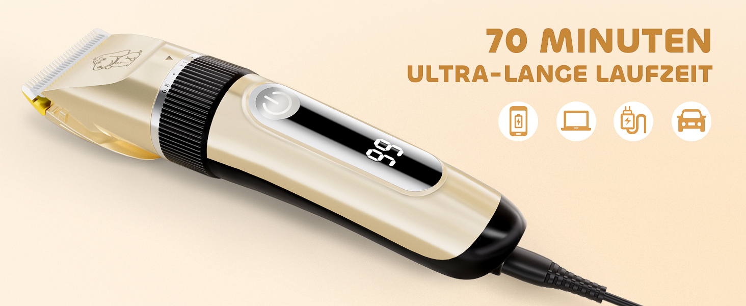 Професійна машинка для стрижки тварин IPX7: тиха, бездротова, для собак та котів. Підходить для всіх типів шерсті