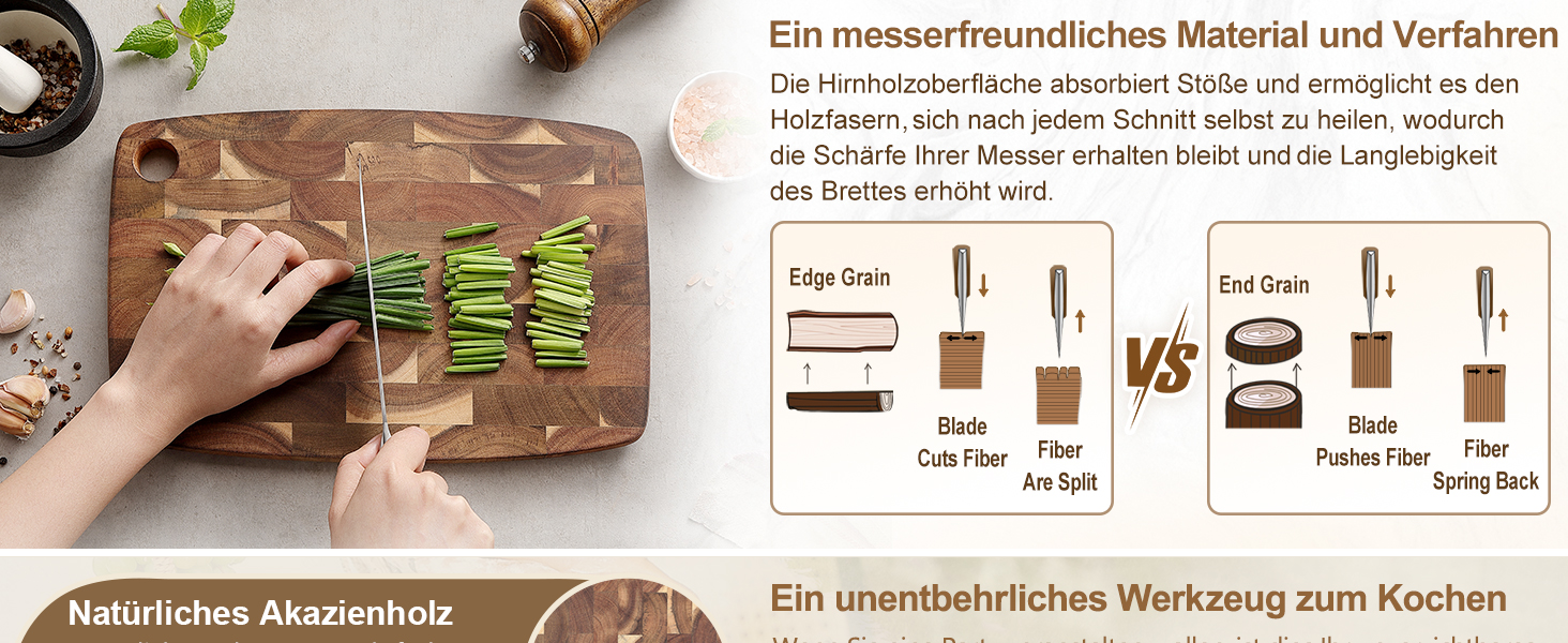 XINZUO 33 * 22 * 1.9cm Acacia Wood Brainwood Cutting Board, Double-Sided, Wooden Board Kitchen Chopping Boards, Serving Board, Bread & Snack Board, Breakfast Board for Bread, Cheese, Meat, Vegetables
