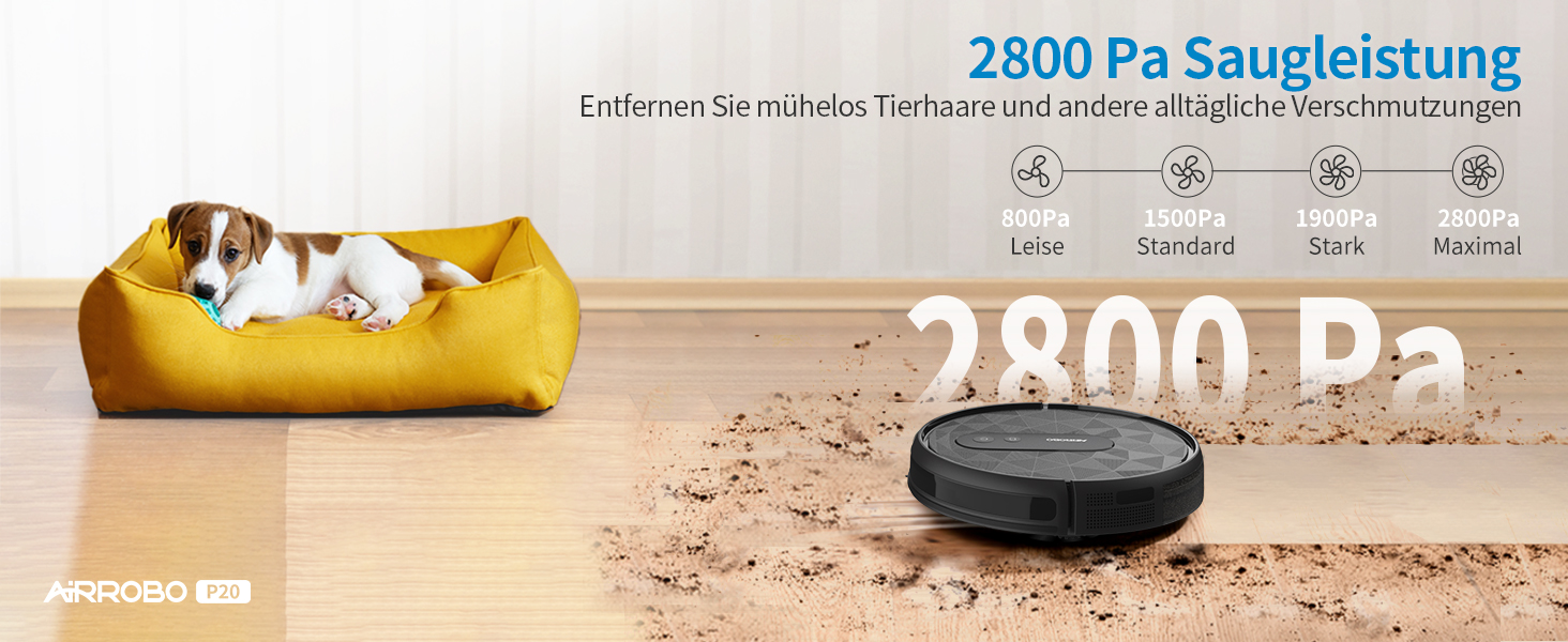 Робот-пилосос AIRROBO P20: потужний, самостійно заряджається, з Wi-Fi, для килимів, твердих поверхонь та шерсті тварин