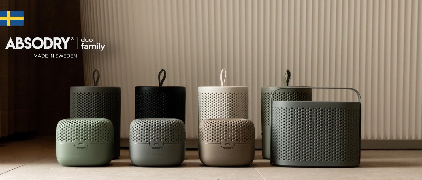 Безструмний осушувач повітря AbsoDry до 25 м² - з поповнюваним пакетом - з переробленого пластику - для вітальні, ванної кімнати, підвалу - осушувач для квартири