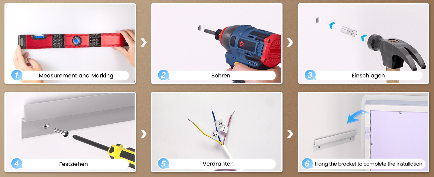 Дзеркало з підсвіткою, асиметричне LED, 75x55 см, з сенсорним вимикачем, антизапар, 3 кольори світла, регулювання яскравості, функція пам'яті, чорний (горизонтальне/вертикальне)