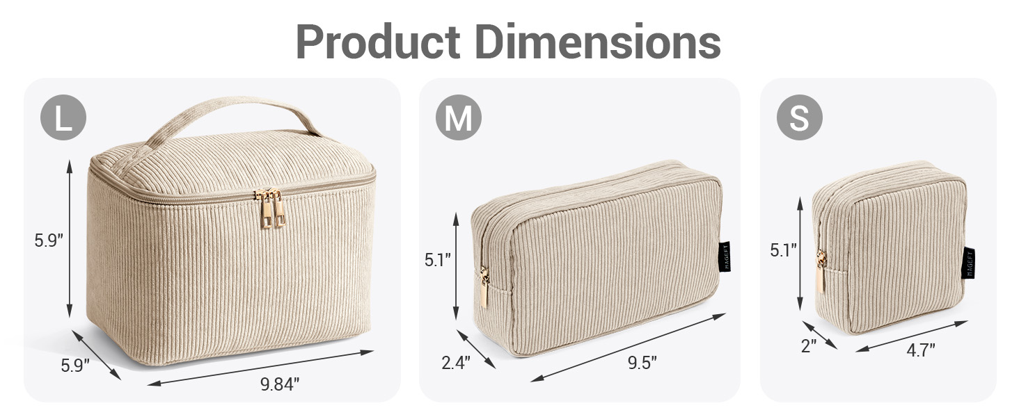 Косметичка MAGEFY: 2 шт. бежева + 3 шт. коричнева. Органайзер для макіяжу, дорожній, з відділеннями