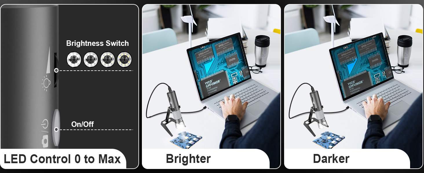 Цифровий мікроскоп Jiusion WiFi USB з підключенням до iPhone, iPad, Android, Mac, Windows, Linux, Chrome, 50-1000x збільшення, 4K камера, 8 LED, металевий штатив