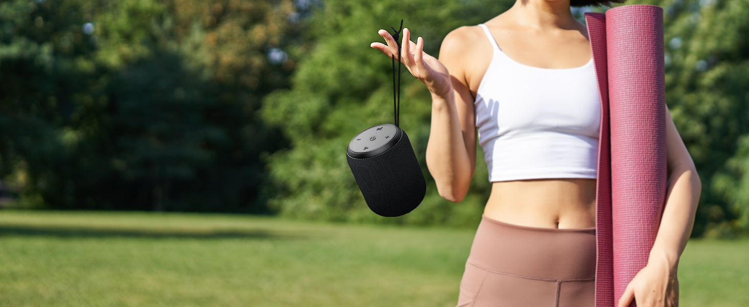 Bluetooth колонка NOTABRICK портативна, водонепроникна IPX67, бездротова 5.0, стерео бас, акумулятор 15 год, підтримка SD/TF/AUX, для дому, вулиці, пляжу, подорожей (чорна)