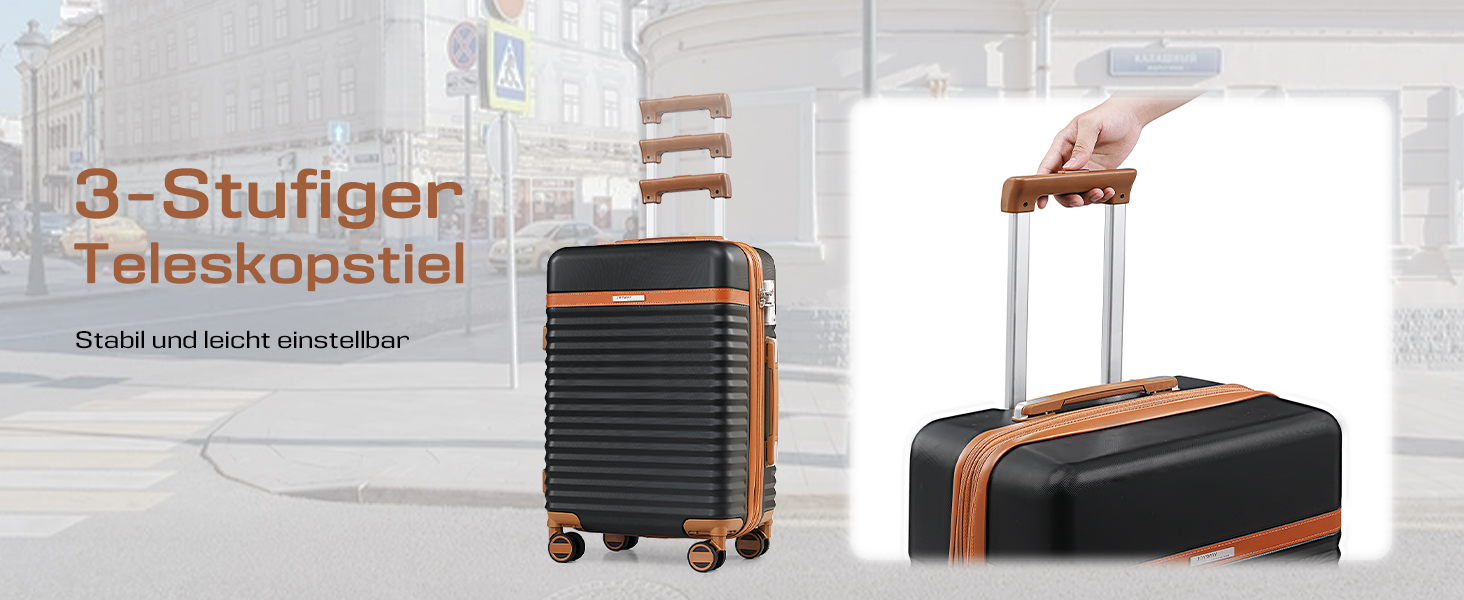 Набір валіз Joyway 5шт з ABS пластику, розширюваний, з TSA-замком. Чорний колір. Включає: валізу-троль, сумку-рюкзак та косметичку.