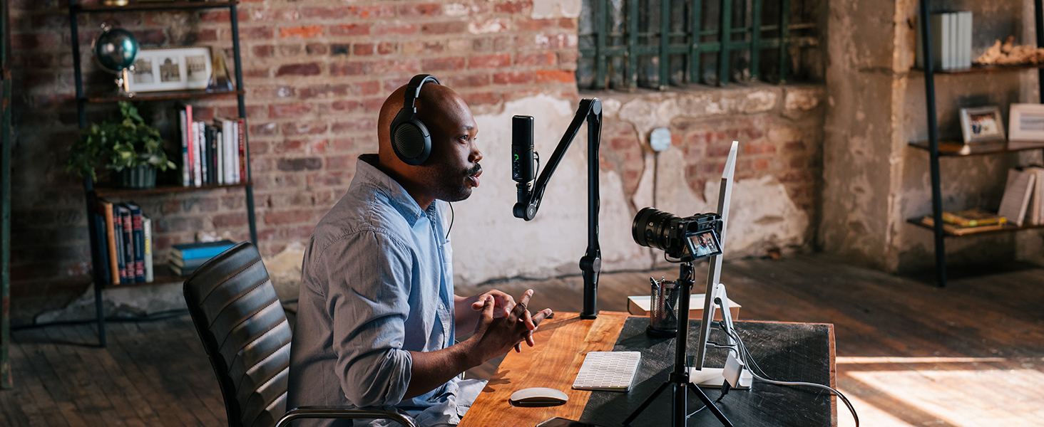 Sennheiser Profile USB мікрофон: конденсаторний мікрофон з USB-підключенням для подкастів та стрімінгу. В комплекті: стійка та кабель USB-C 1.2м. Чорний (700065)