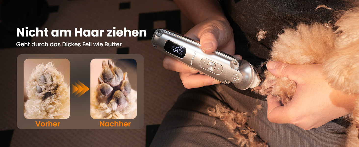 Schermaschine для собак та котів oneisall 4-в-1: стрижка, триммінг, шліфування кігтів. 2000mAh, IPX7, до 7000RPM