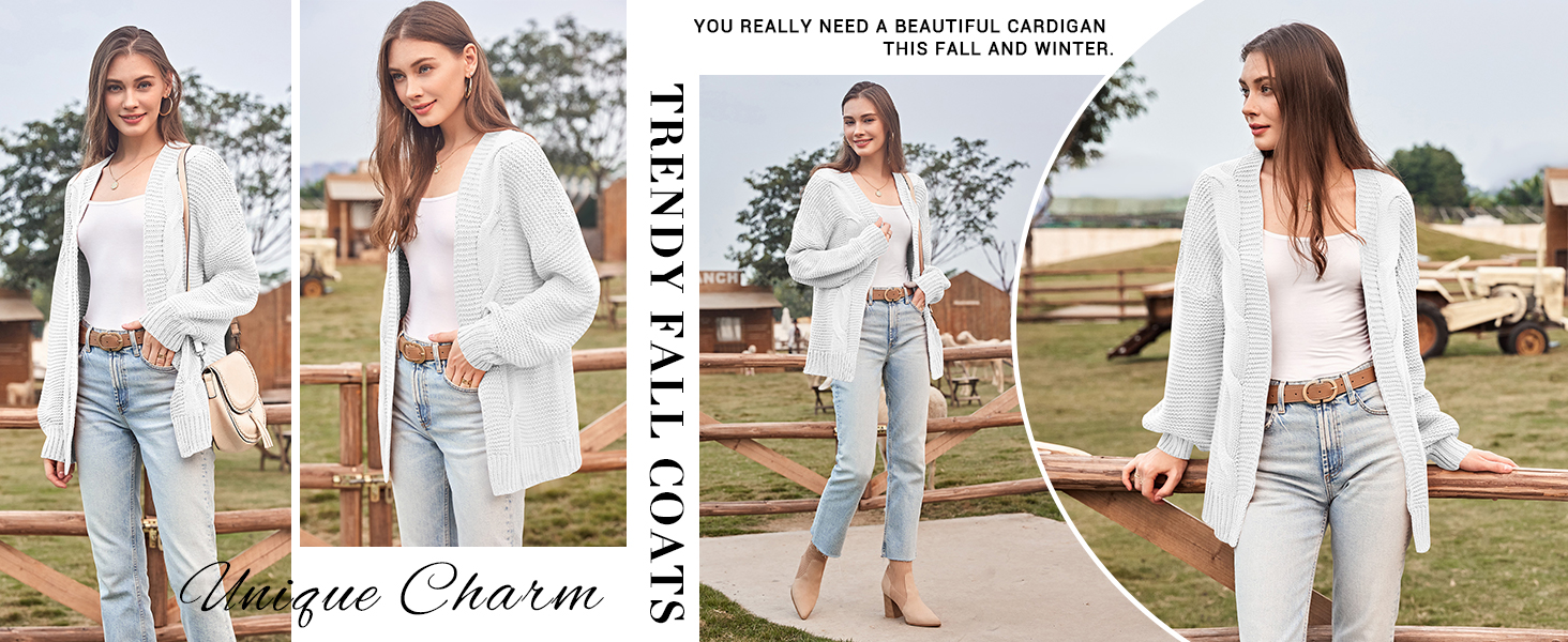 Жіночий в'язаний кардиган Cicy Bell з широкими рукавами-ліхтариками, оливковий колір