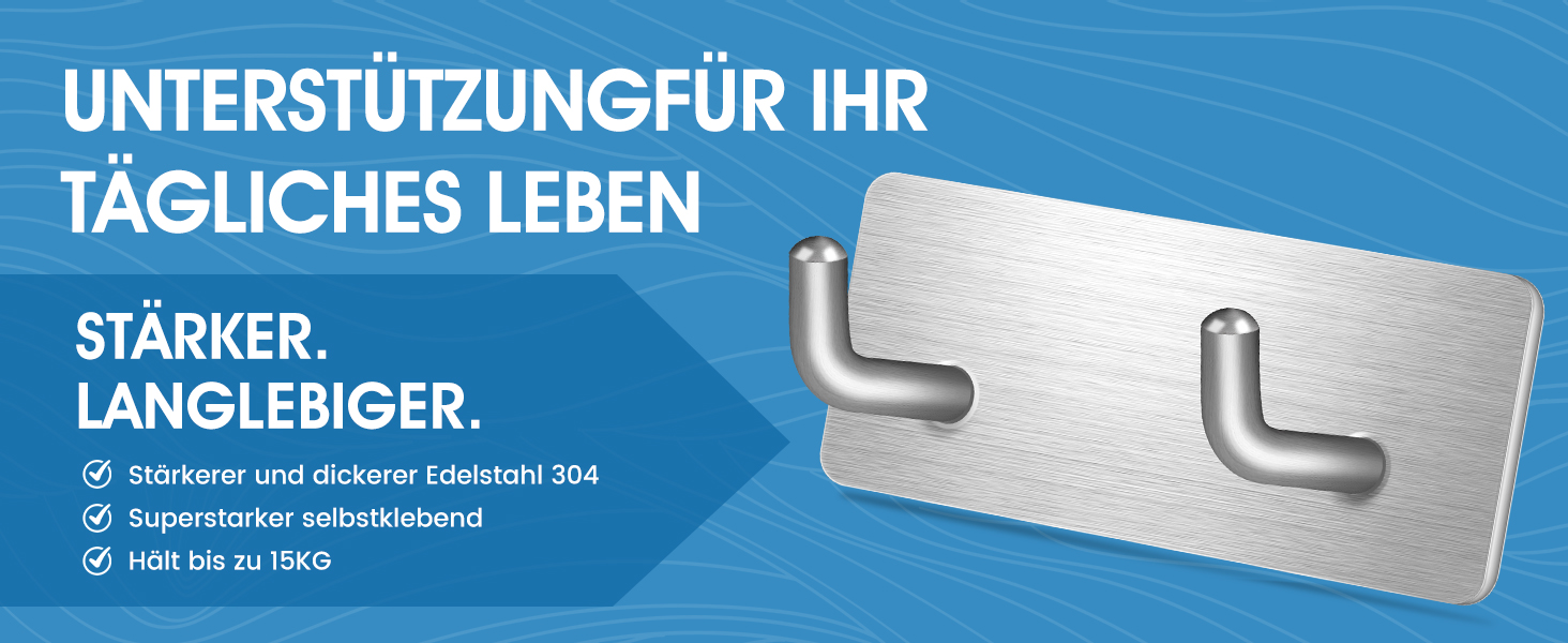 Набір гачків для рушників без свердління, 10 шт., самоклеючі гачки з нержавіючої сталі 304, надміцні клейкі гачки для великих предметів, гачки для стін без свердління для ванної, туалету та кухні, стійкі до корозії, гачки для рушників (подвійні *6)