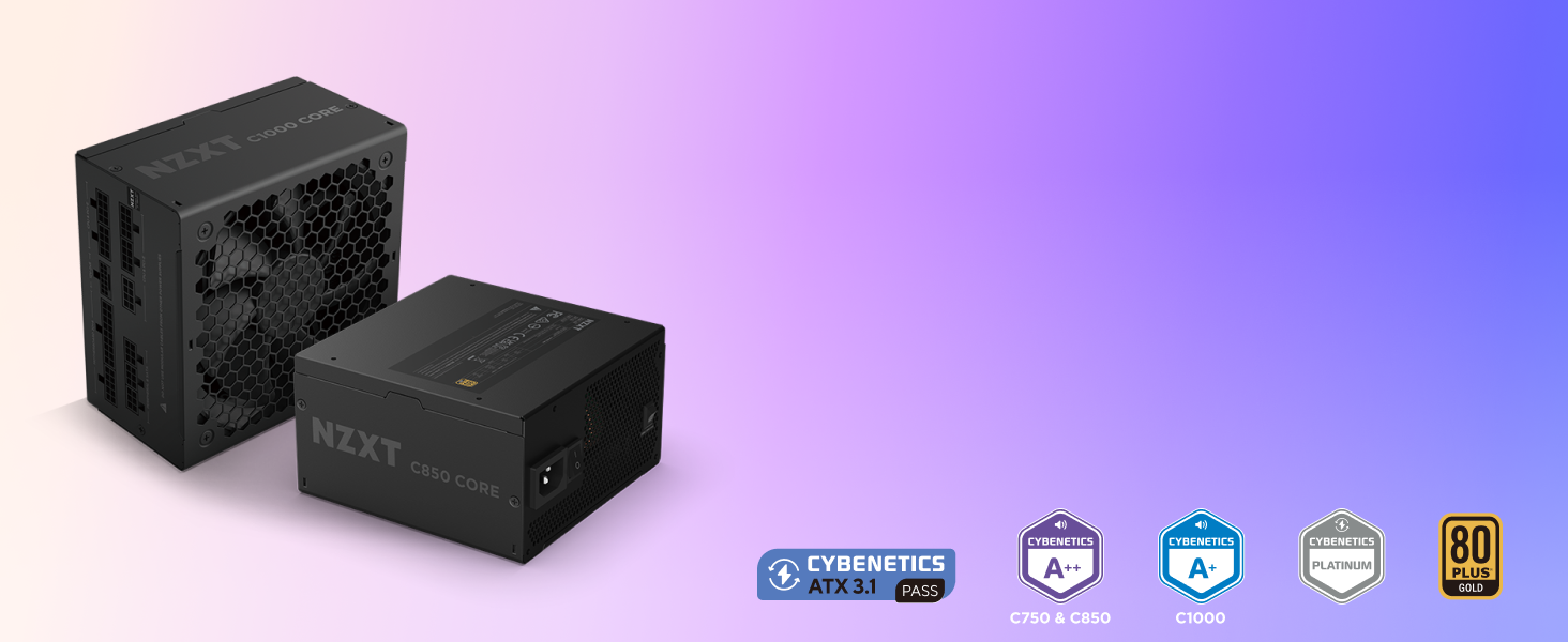 Блок живлення NZXT C850 Gold Core 850W ATX 3.1, 80+ Gold, чорний