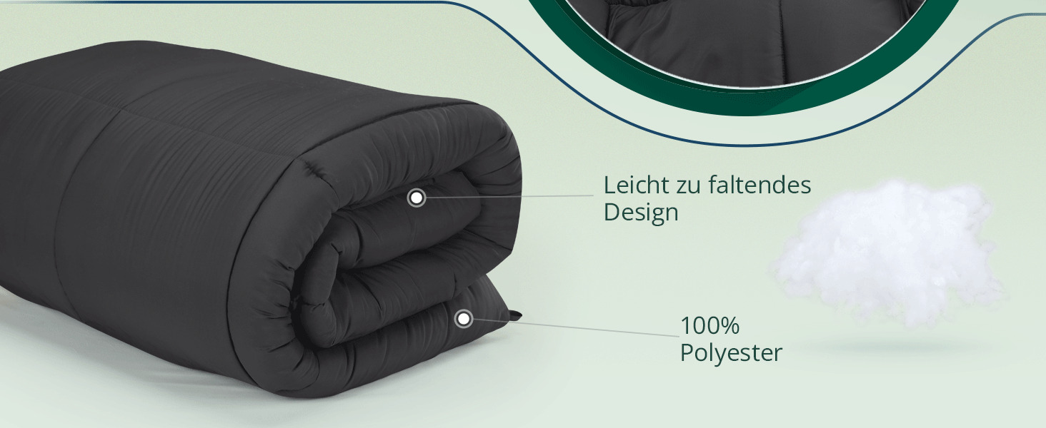 Ковдра Utopia Bedding - всесезонна, 370 GSM, дихаюча, стеганий наповнювач, супер м'яка (білий) - 200 x 220 см, сірий