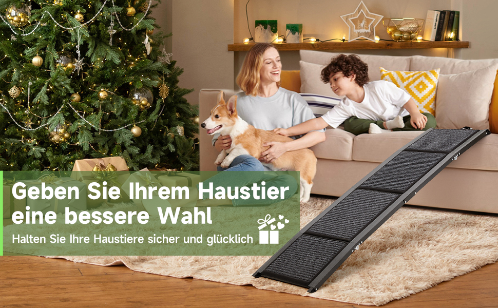 Рампа для собак Fellie - складана, для великих, середніх та малих собак, до 100 кг, 170 см